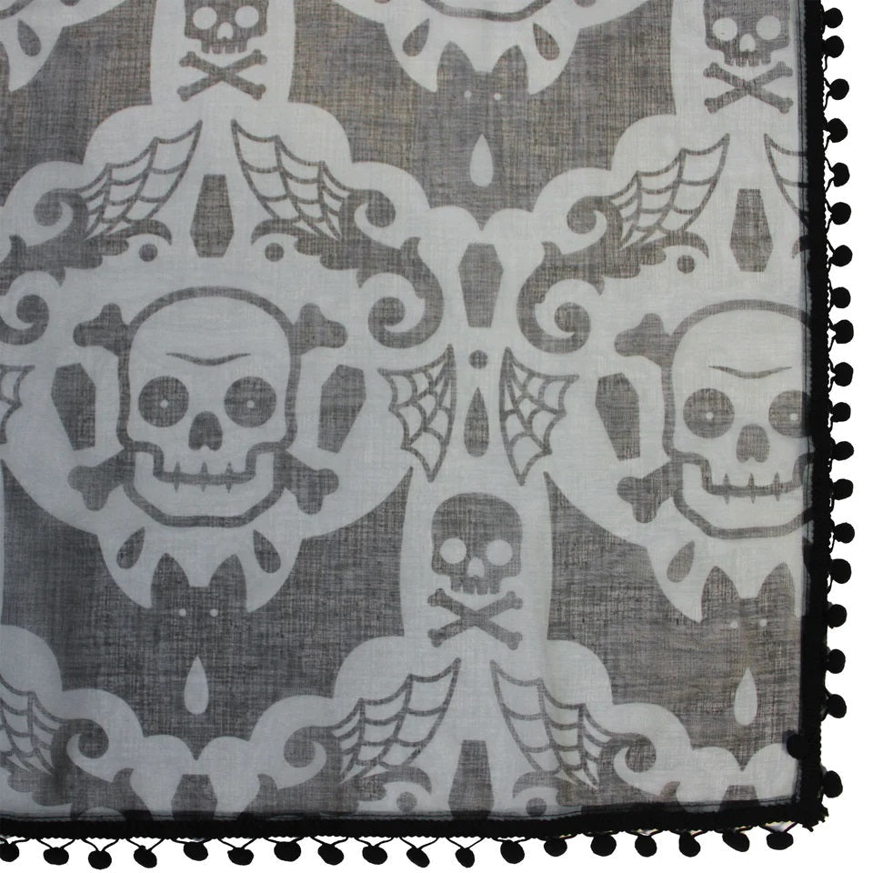 Spooky Damask Window Curtain-Window Curtains-Scarlett Dawn