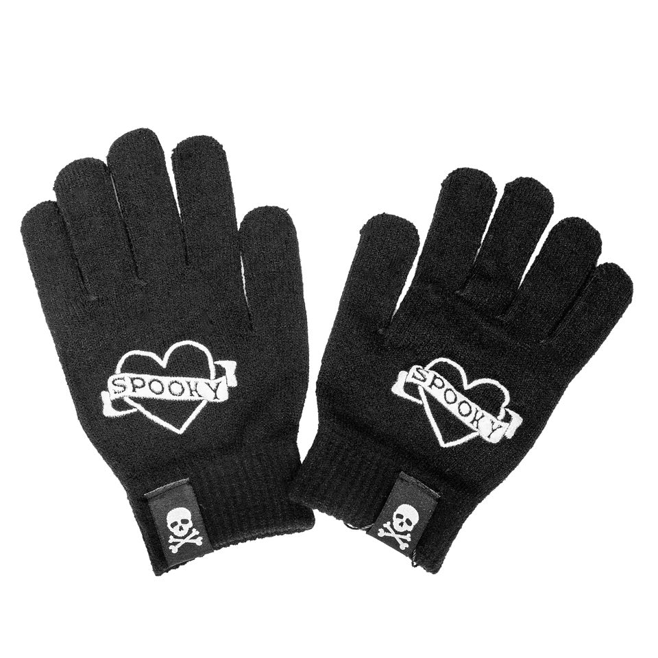Spooky Heart Winter Knit Gloves-Knit Gloves-Scarlett Dawn