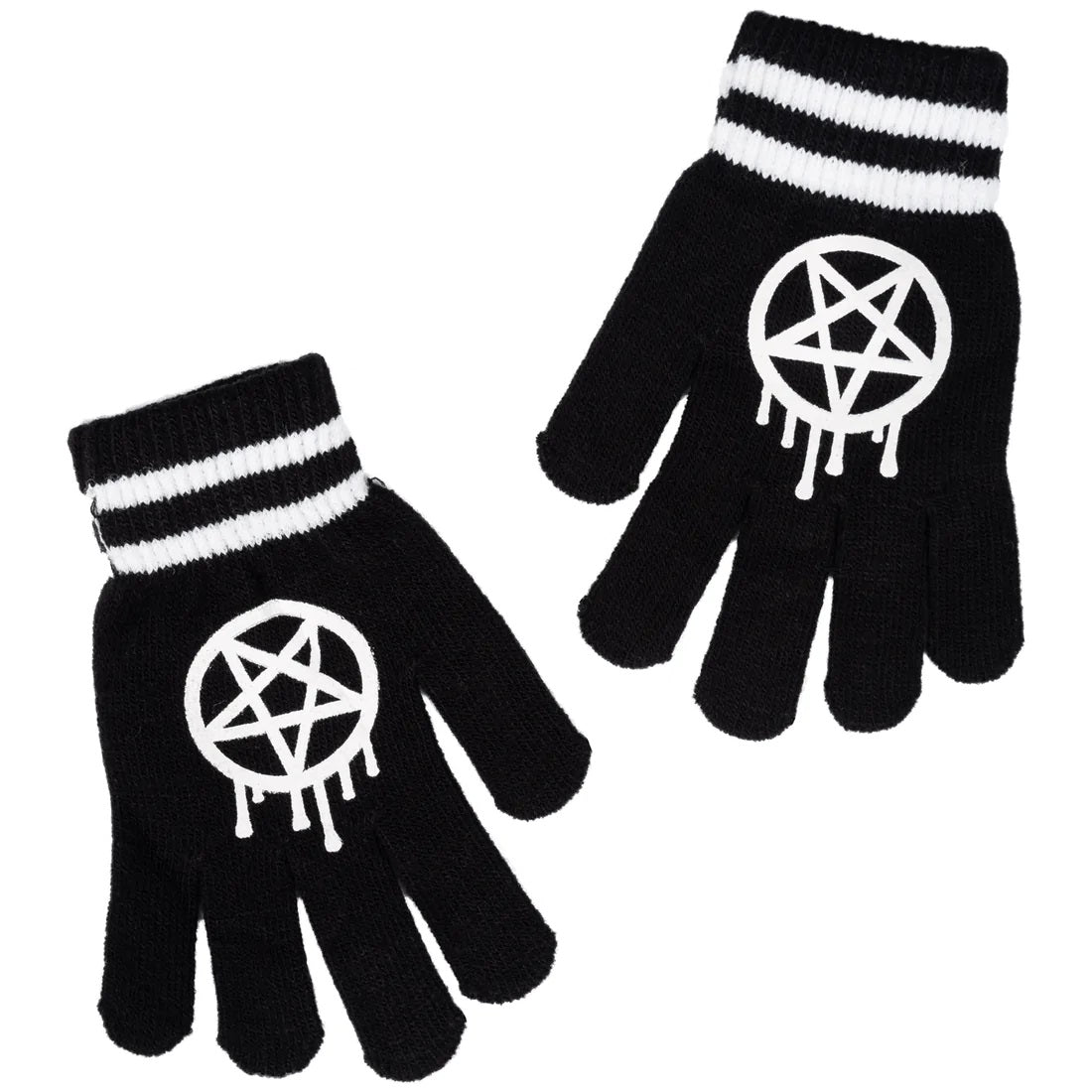 Sporty Gram Pentagram Winter Knit Gloves-Knit Gloves-Scarlett Dawn