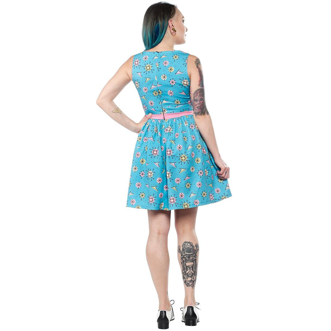 Sputnik Shift Womens Skater Dress-Womens Dresses-Scarlett Dawn