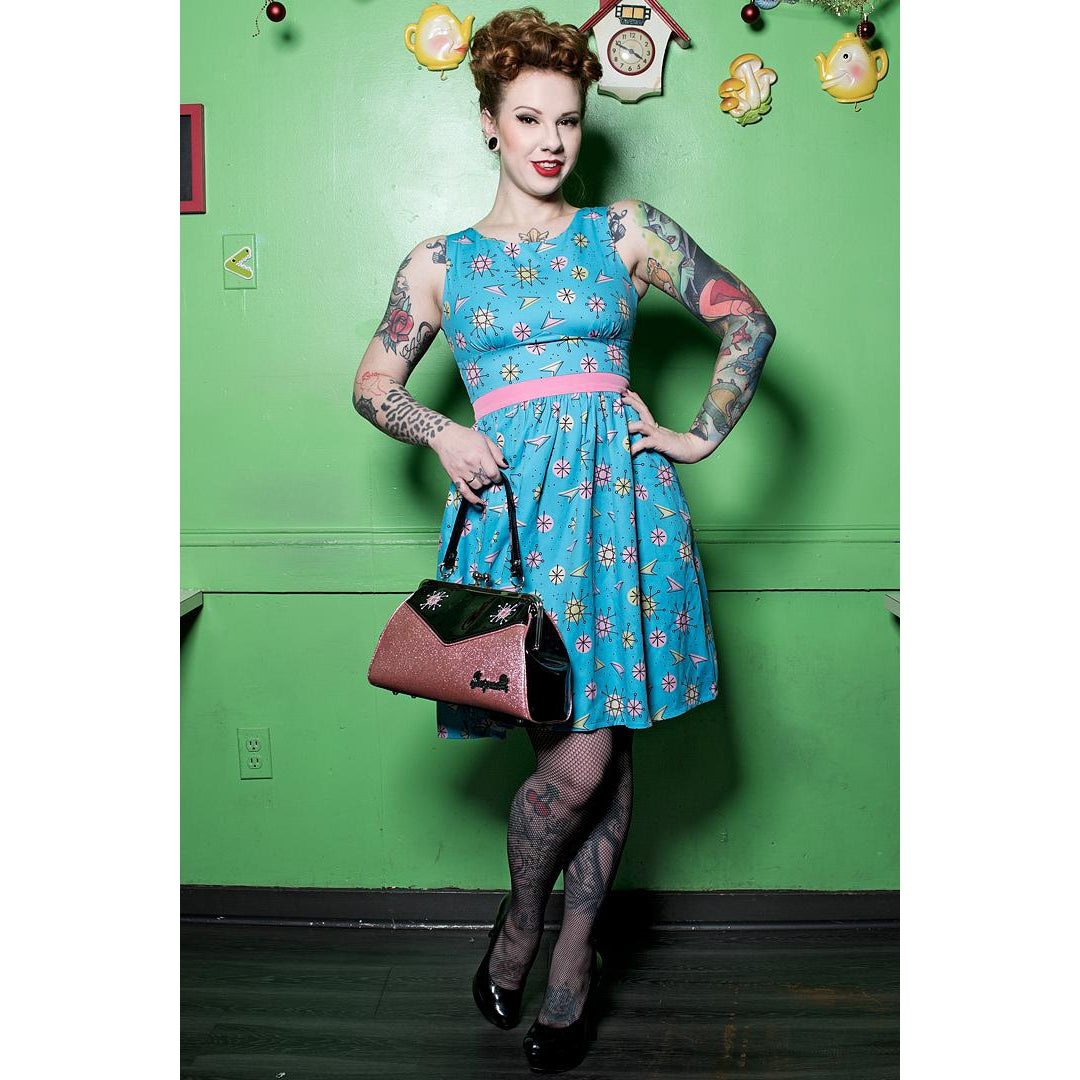Sputnik Shift Womens Skater Dress-Womens Dresses-Scarlett Dawn