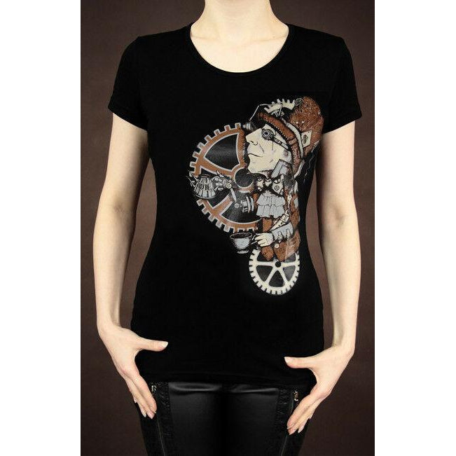 Steampunk Mad Hatter Womens Top-Womens Tops-Scarlett Dawn