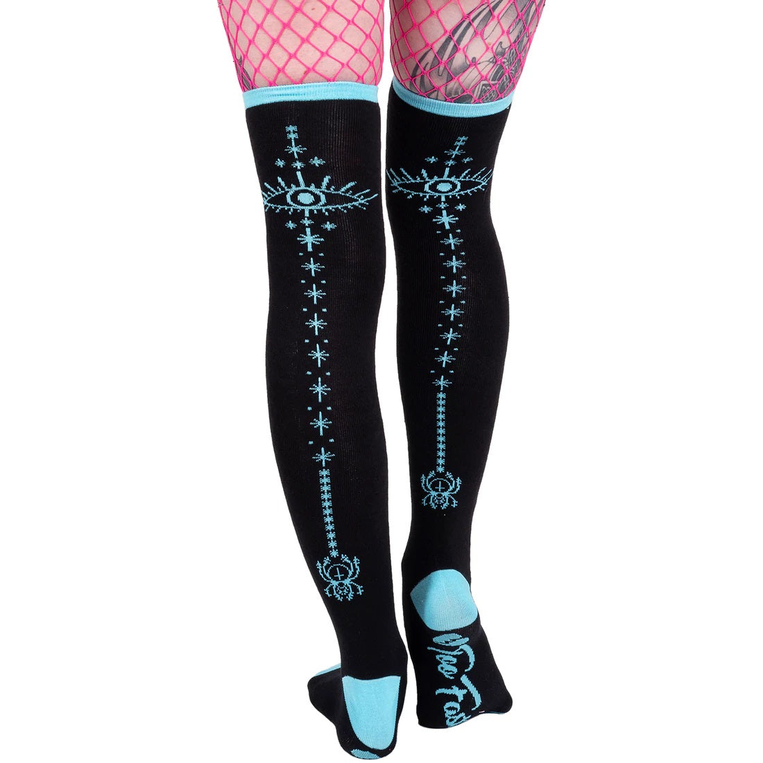 Stick N Poke Tattoo Thigh High Socks-Womens Socks-Scarlett Dawn