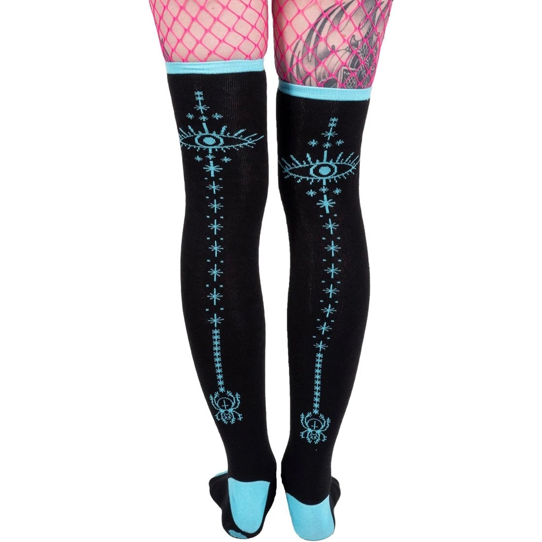 Stick N Poke Tattoo Thigh High Socks-Womens Socks-Scarlett Dawn