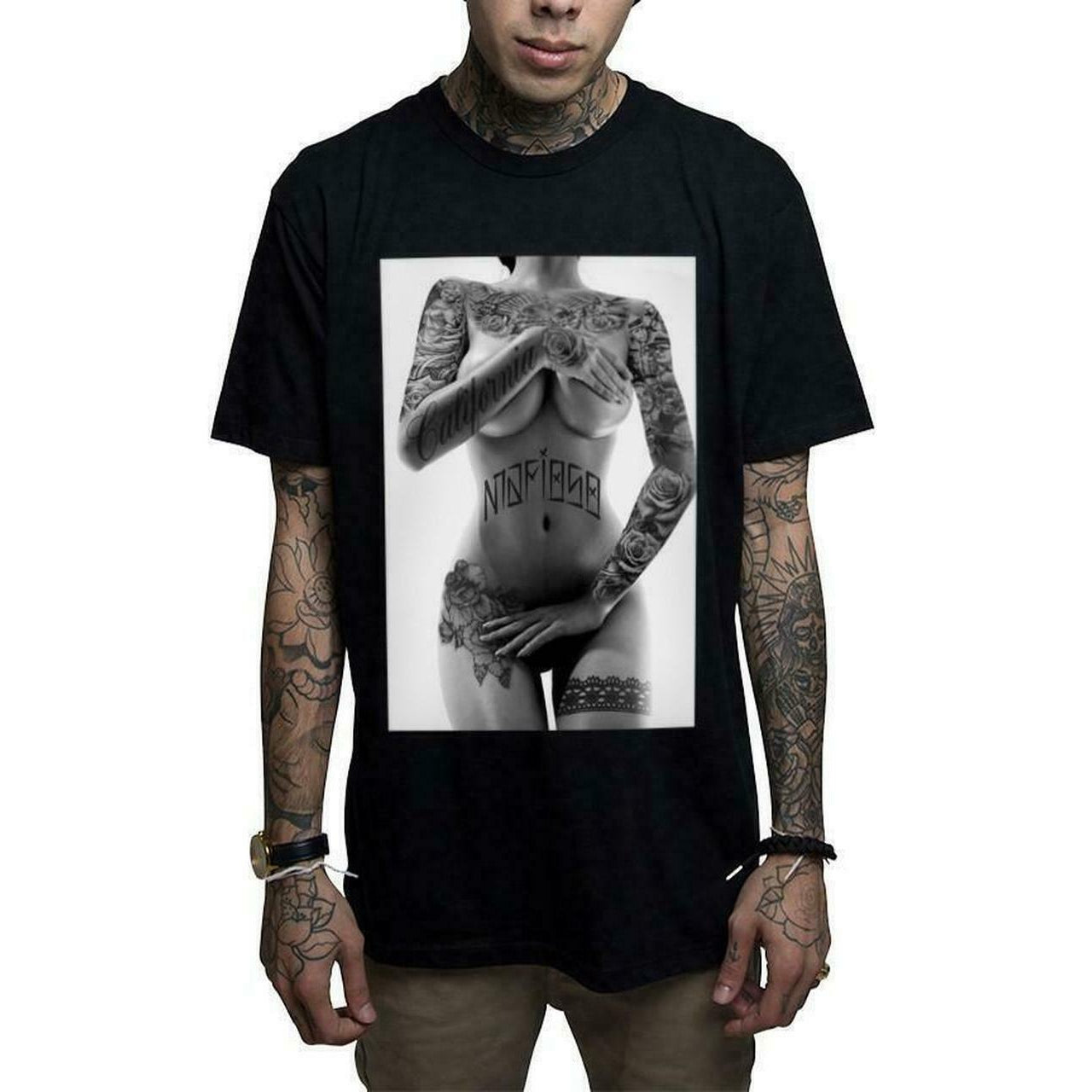 Strip Black Mens T-Shirt-Mens T-Shirts & Tanks-Scarlett Dawn