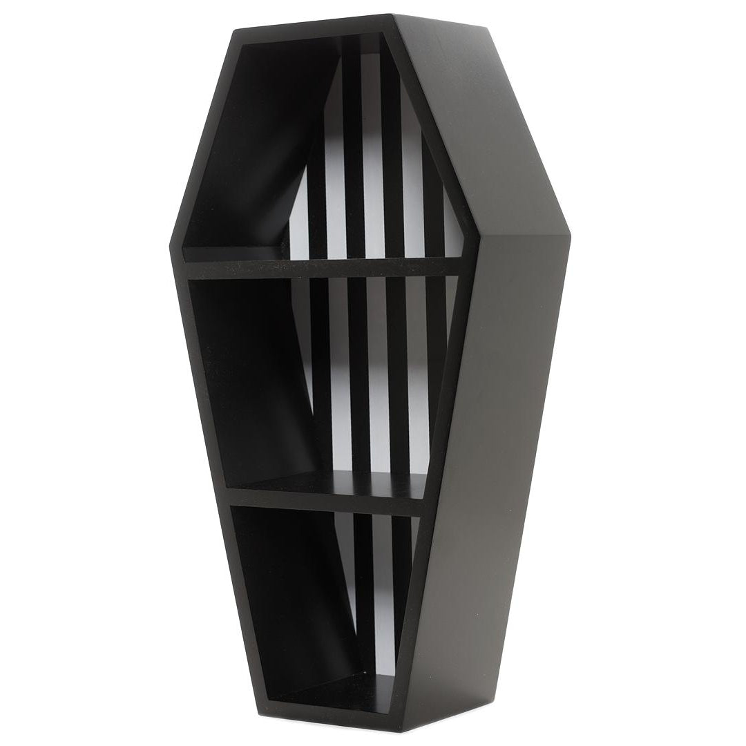 Striped B&W Coffin Shelf-Coffin Shelves-Scarlett Dawn