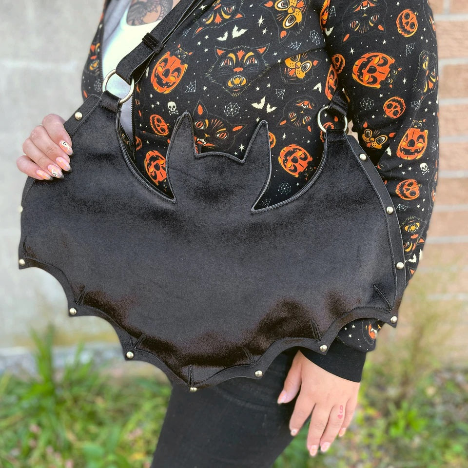 Studded Bat Handbag-Womens Handbags, Purses & Wallets-Scarlett Dawn