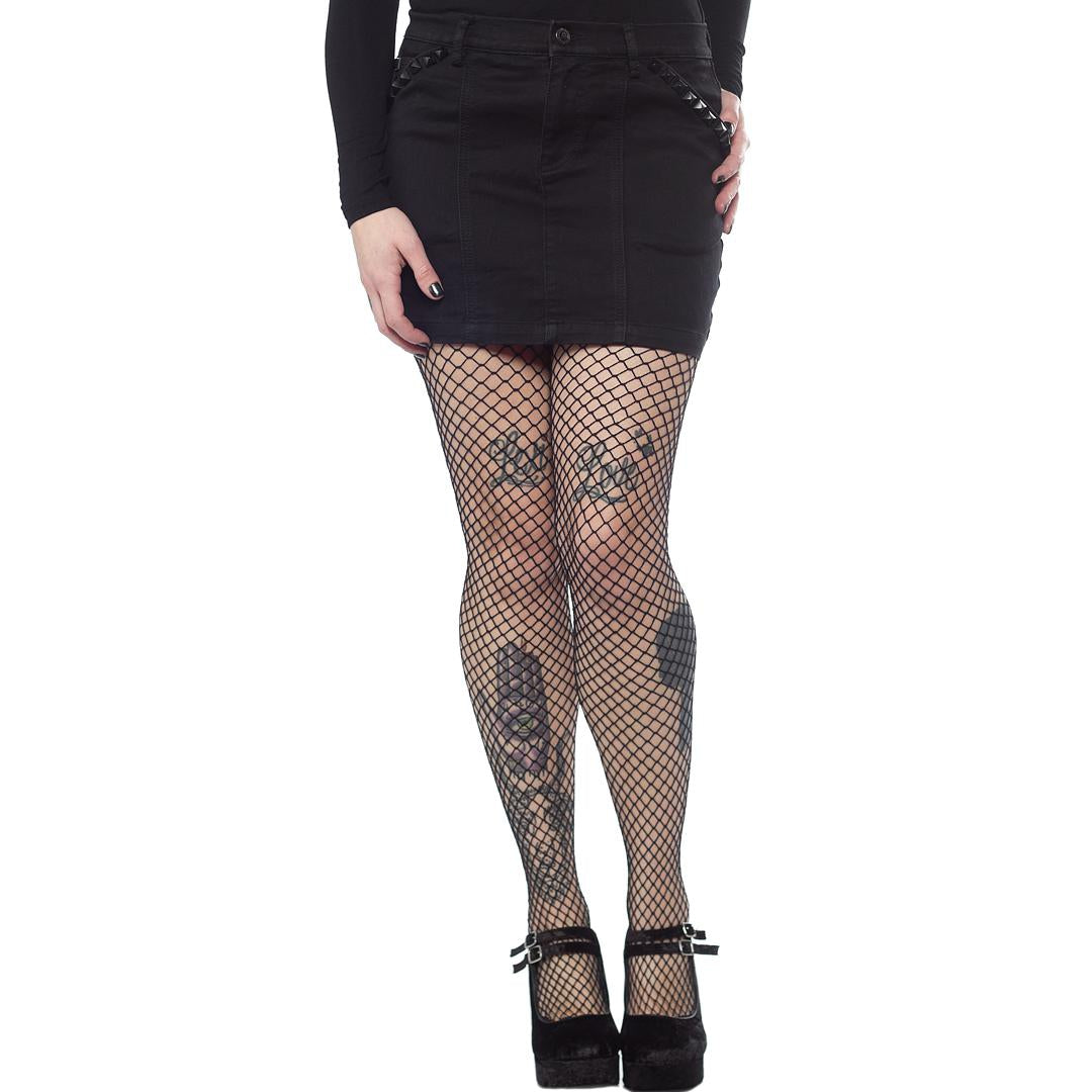 Studded Black Womens Mini Skirt-Womens Shorts & Skirts-Scarlett Dawn