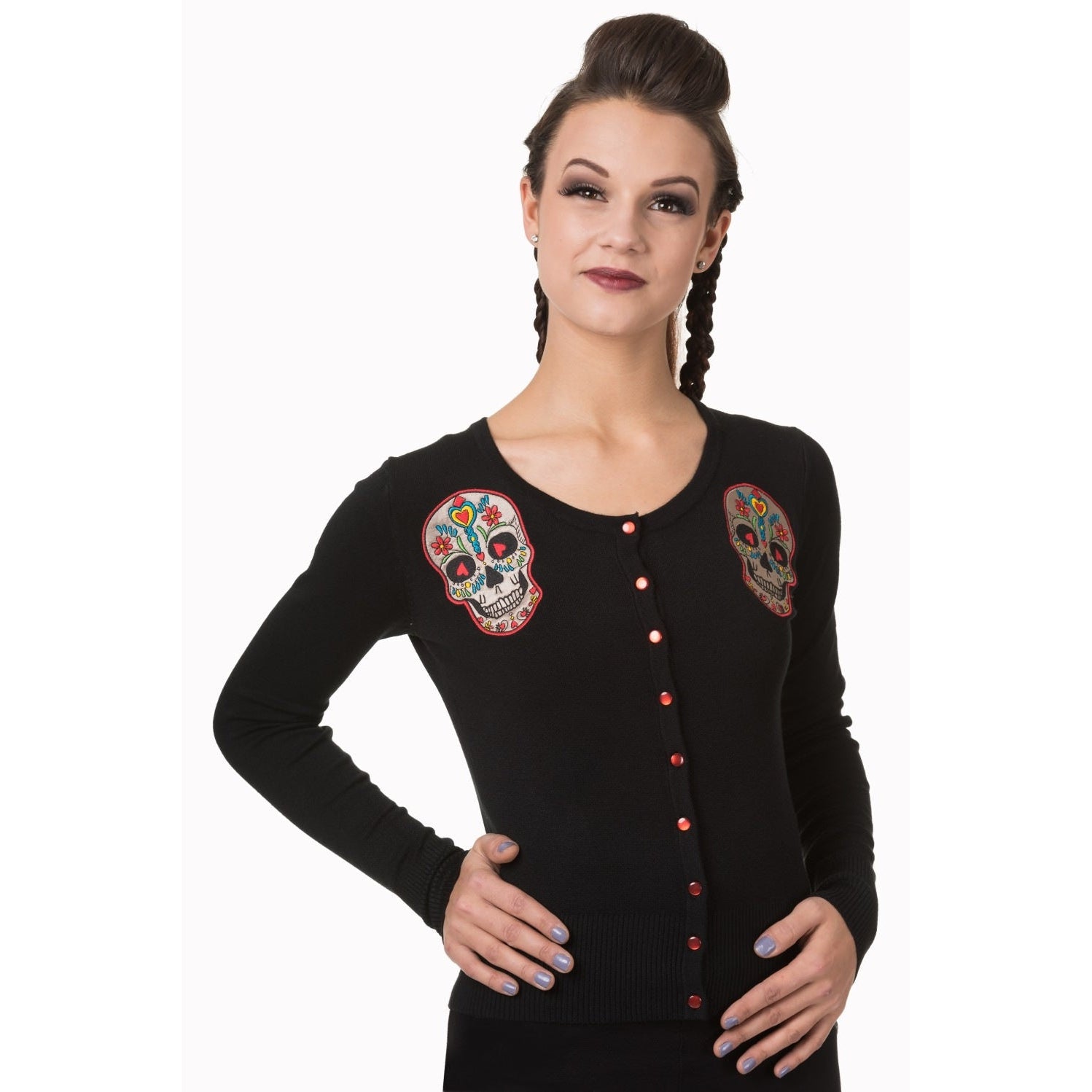 Sugar Skull Cardigan-Womens Cardigans-Scarlett Dawn