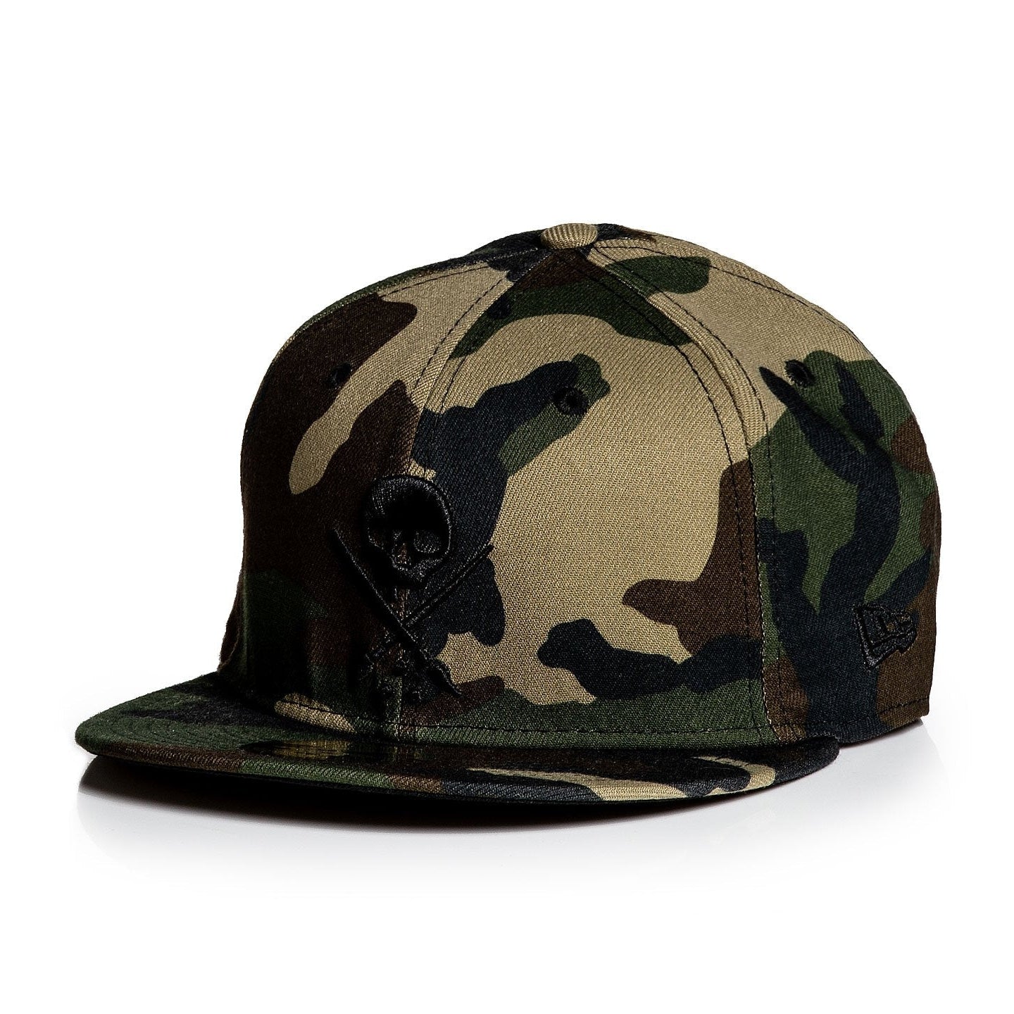 Sullen Badge Camo Stretched Fitted Cap-Mens Beanies, Hats & Snapback Caps-Scarlett Dawn