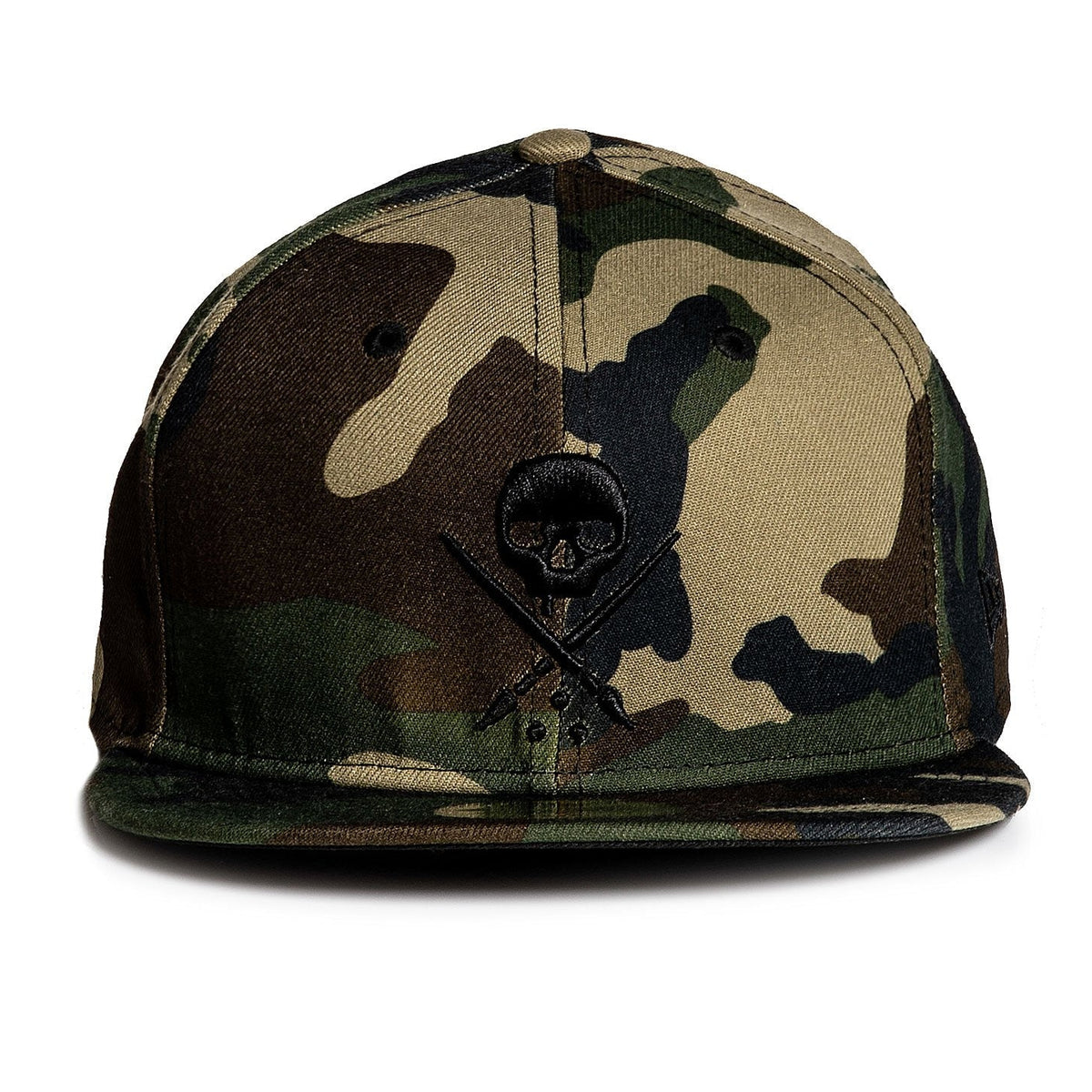 Sullen Badge Camo Stretched Fitted Cap-Mens Beanies, Hats &amp; Snapback Caps-Scarlett Dawn