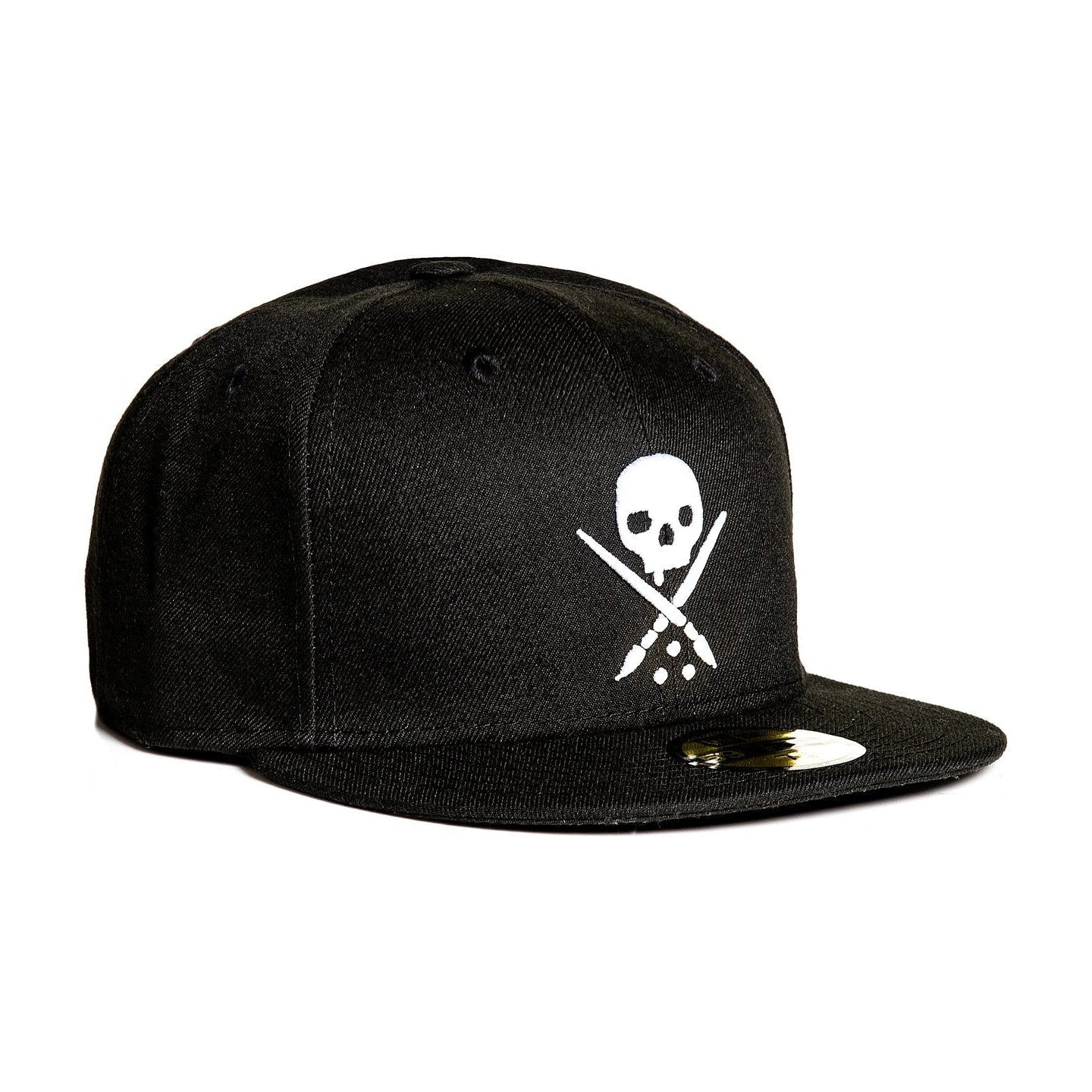 Sullen Badge Eternal Black Stretched Fitted Cap-Mens Beanies, Hats & Snapback Caps-Scarlett Dawn