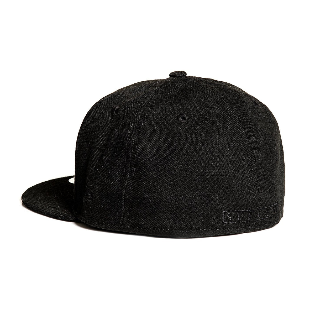 Sullen Badge Eternal Black Stretched Fitted Cap-Mens Beanies, Hats &amp; Snapback Caps-Scarlett Dawn