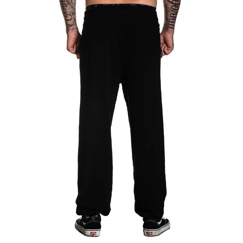 Sullen Lincoln Black Mens Sweat Pants-Mens Shorts & Pants-Scarlett Dawn