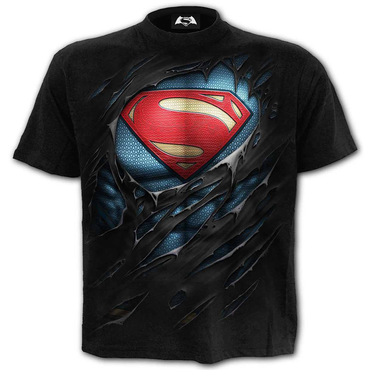 Superman Ripped Black Mens T-Shirt-Mens T-Shirts & Tanks-Scarlett Dawn