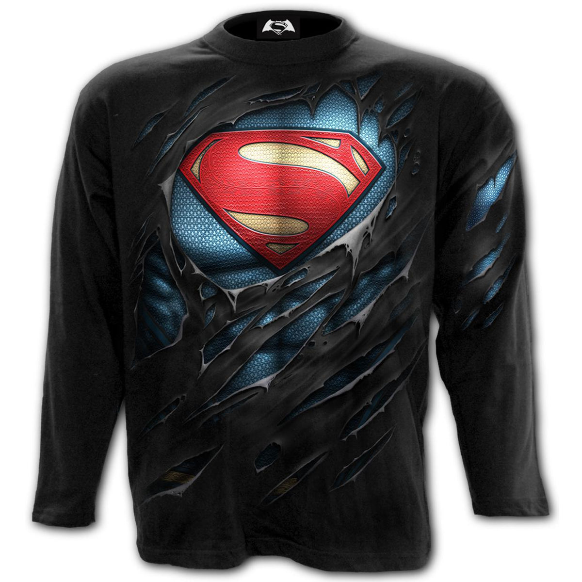Superman Ripped Mens Long Sleeve T-Shirt-Mens T-Shirts &amp; Tanks-Scarlett Dawn