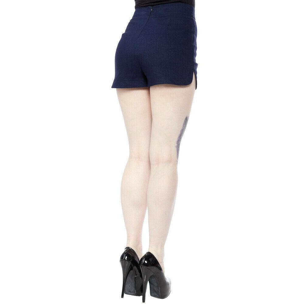 Sweetie Pie Faux Denim Blue Womens Shorts-Womens Shorts &amp; Skirts-Scarlett Dawn