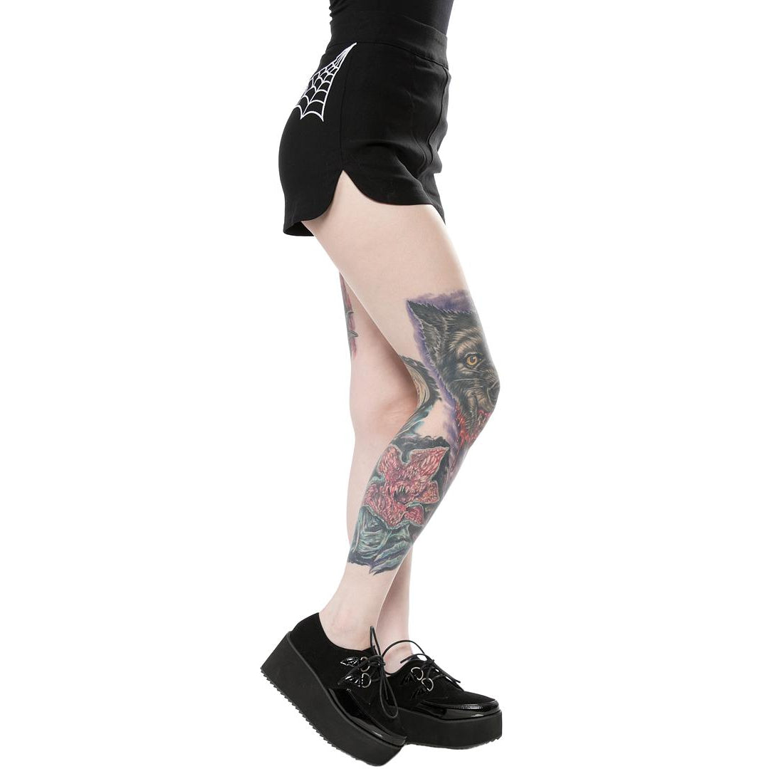 Sweetie Pie Spiderweb Womens Shorts-Womens Shorts & Skirts-Scarlett Dawn