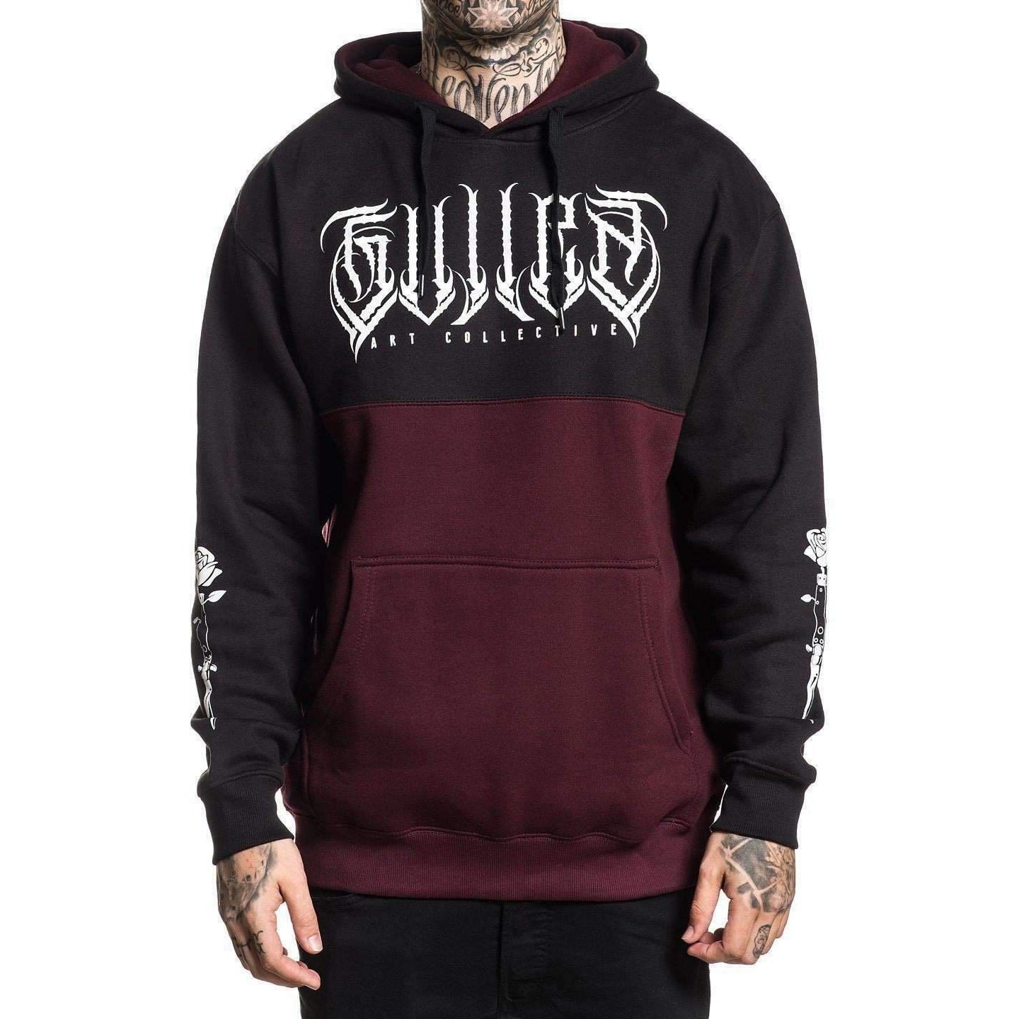 Switch Rose Mens Pullover Hoodie-Mens Jumpers, Hoodies & Long Sleeves-Scarlett Dawn