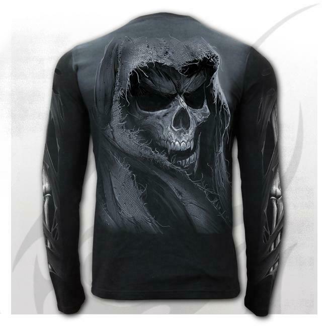 Tattered Skull Long Sleeve Shirt-Mens Jumpers, Hoodies & Long Sleeves-Scarlett Dawn