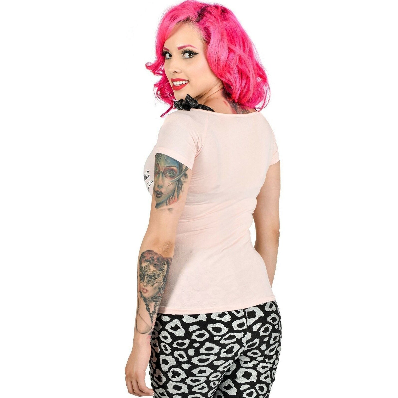 Tattooed Bettie Annabel Bow Womens Top-Womens Tops-Scarlett Dawn