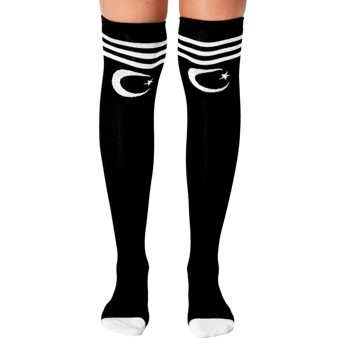 The Moon and Stars Thigh High Socks-Womens Socks-Scarlett Dawn