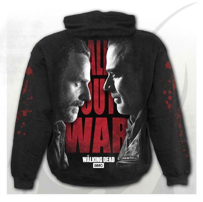 The Walking Dead All Out War Mens Hoodie-Mens Jumpers, Hoodies & Long Sleeves-Scarlett Dawn