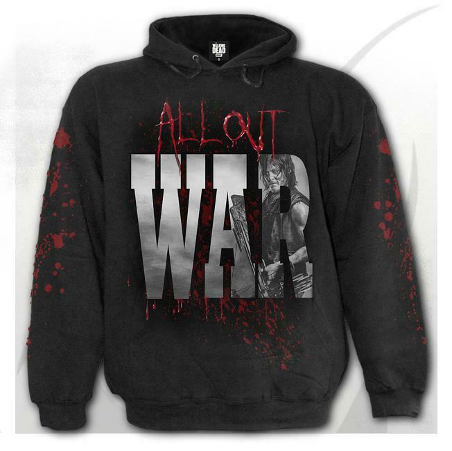 The Walking Dead All Out War Mens Hoodie-Mens Jumpers, Hoodies & Long Sleeves-Scarlett Dawn