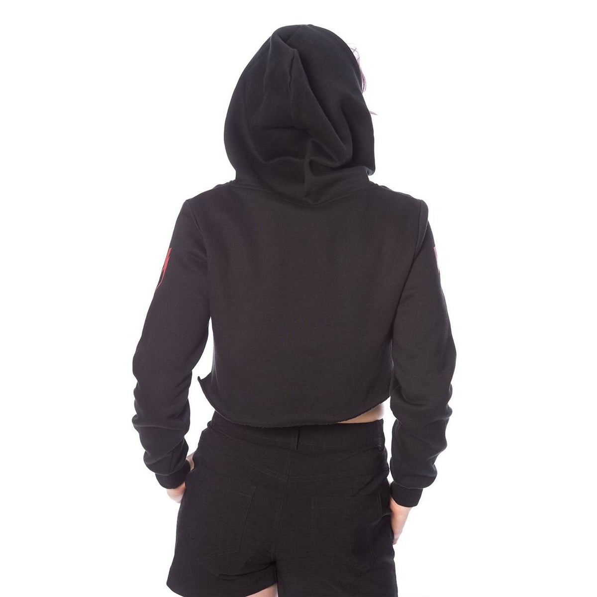 Thunderbolt Cropped Hoodie-Womens Jumpers & Hoodies-Scarlett Dawn