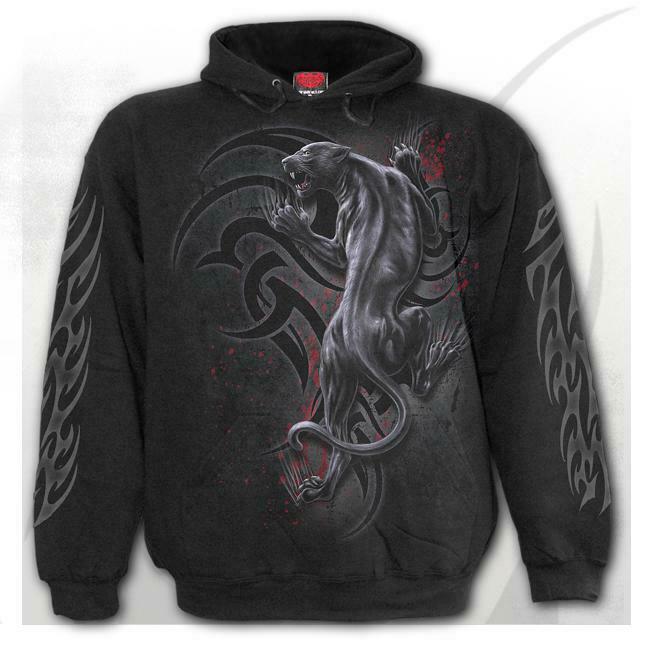 Tribal Panther Mens Hoodie-Mens Jumpers, Hoodies & Long Sleeves-Scarlett Dawn