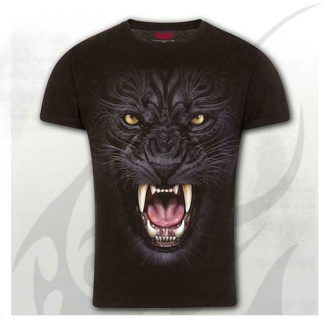 Tribal Panther Turnup Sleeve Mens T-Shirt-Mens T-Shirts &amp; Tanks-Scarlett Dawn