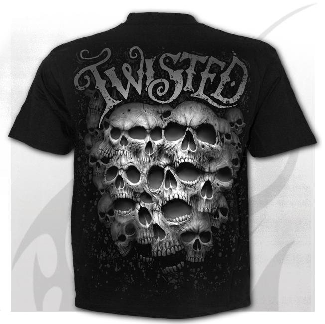 Twisted Skulls Black Mens T-Shirt-Mens T-Shirts & Tanks-Scarlett Dawn