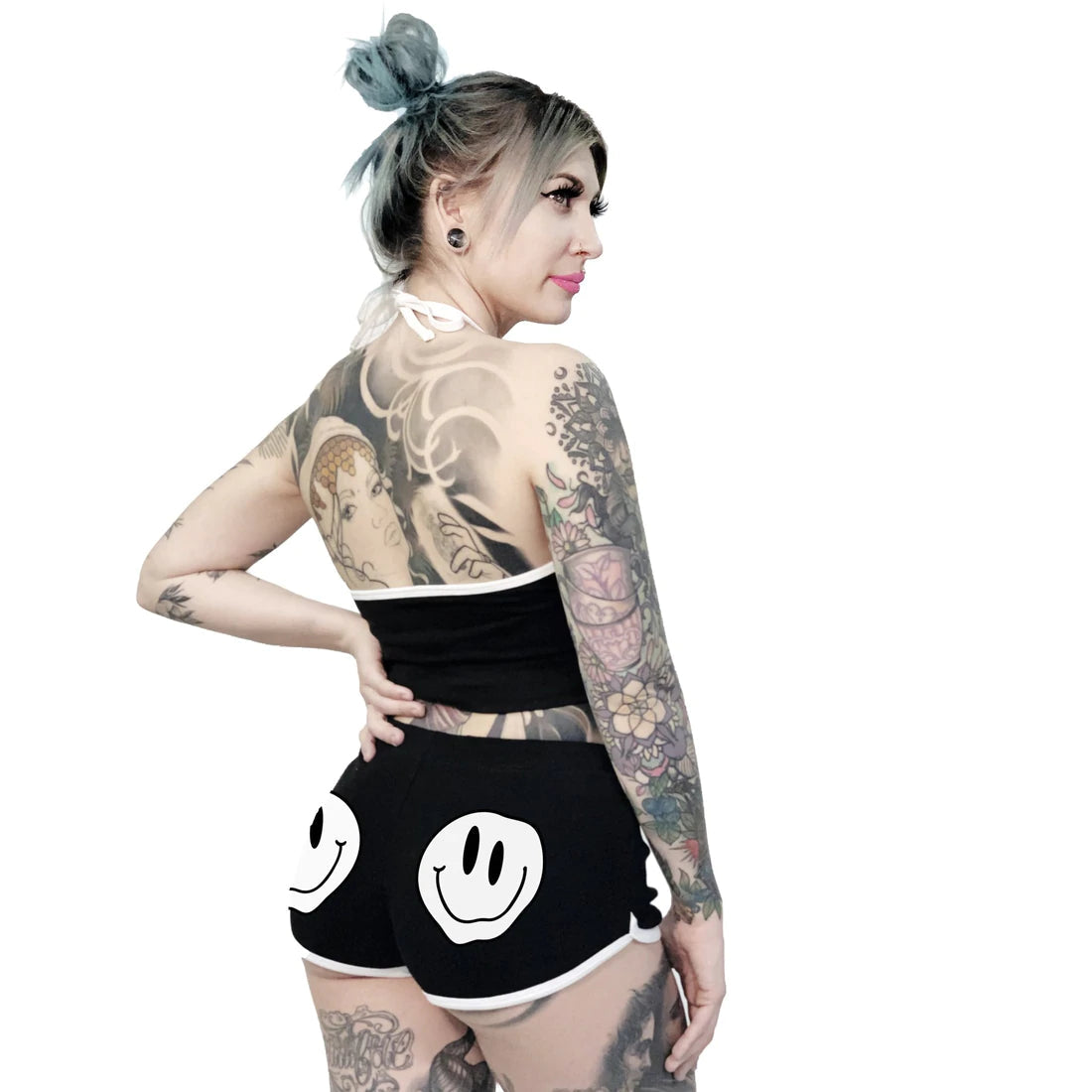 Unhappy Womens Dolphin Hot Shorts-Womens Shorts & Skirts-Scarlett Dawn