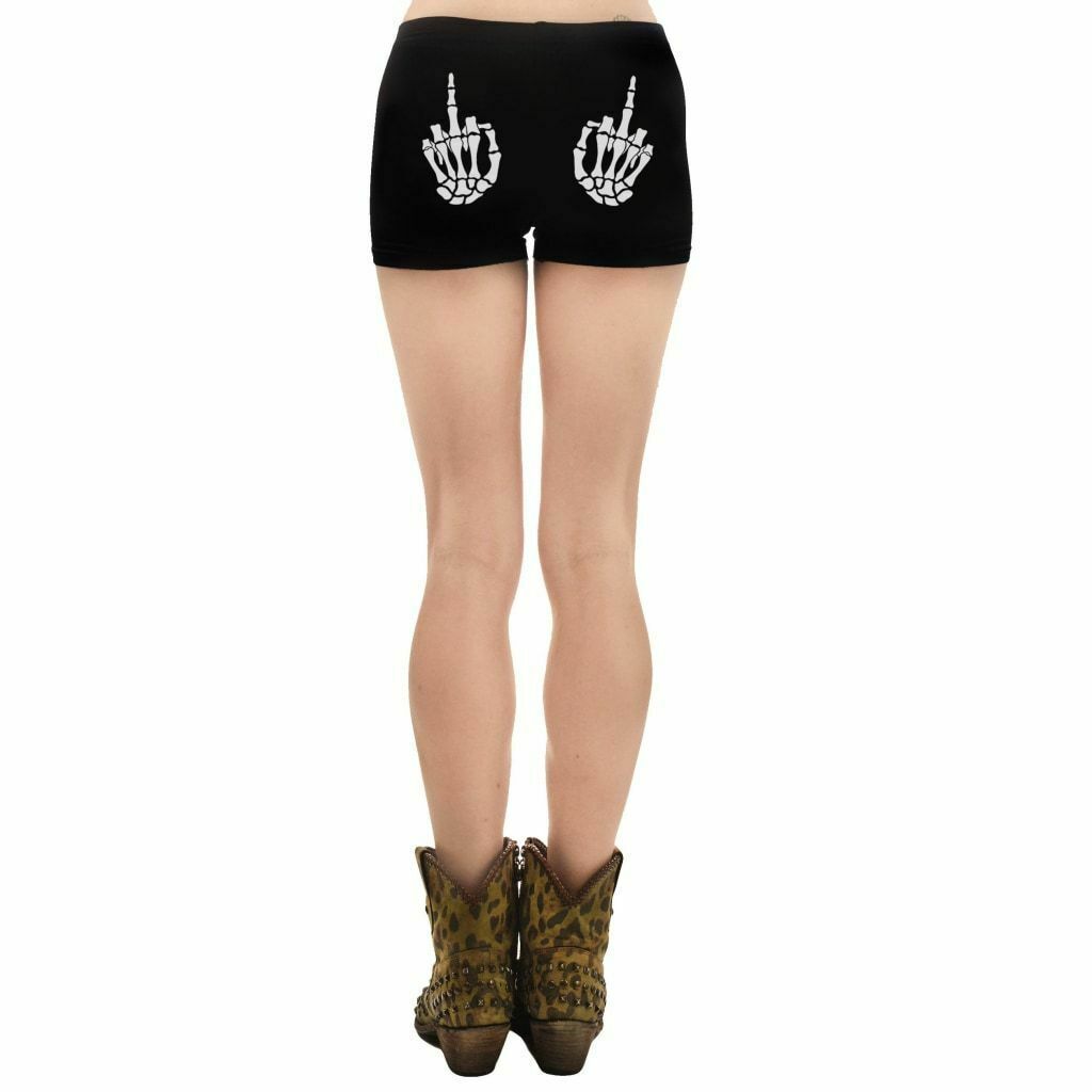 Up Yours Skeleton Hands Hades Hot Shorts-Womens Shorts &amp; Skirts-Scarlett Dawn