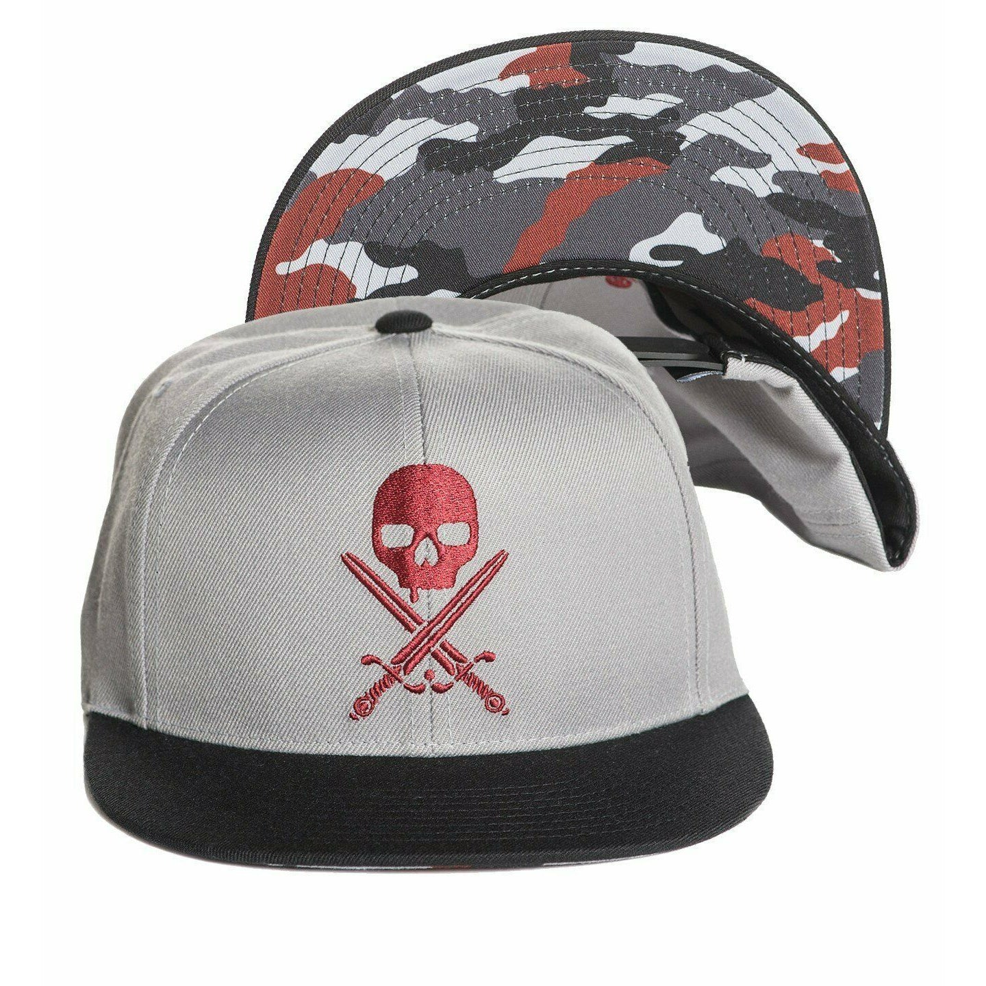 Urban Assault Grey Camouflage Snapback Cap-Mens Beanies, Hats & Snapback Caps-Scarlett Dawn
