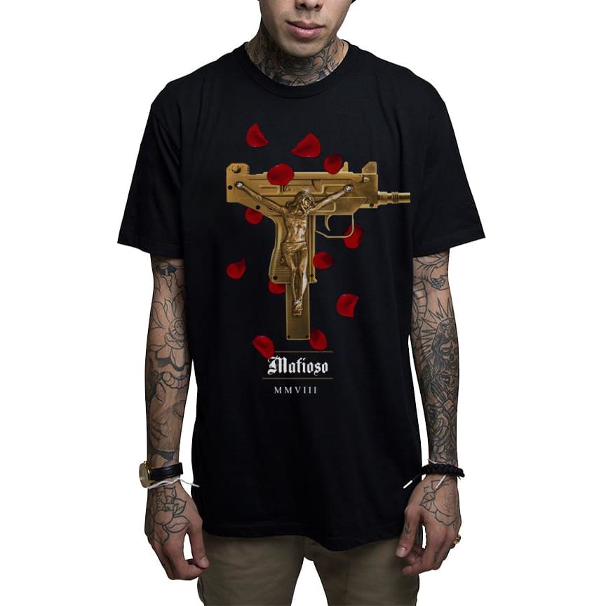 Uzi Prayers Mens T-Shirt-Mens T-Shirts & Tanks-Scarlett Dawn