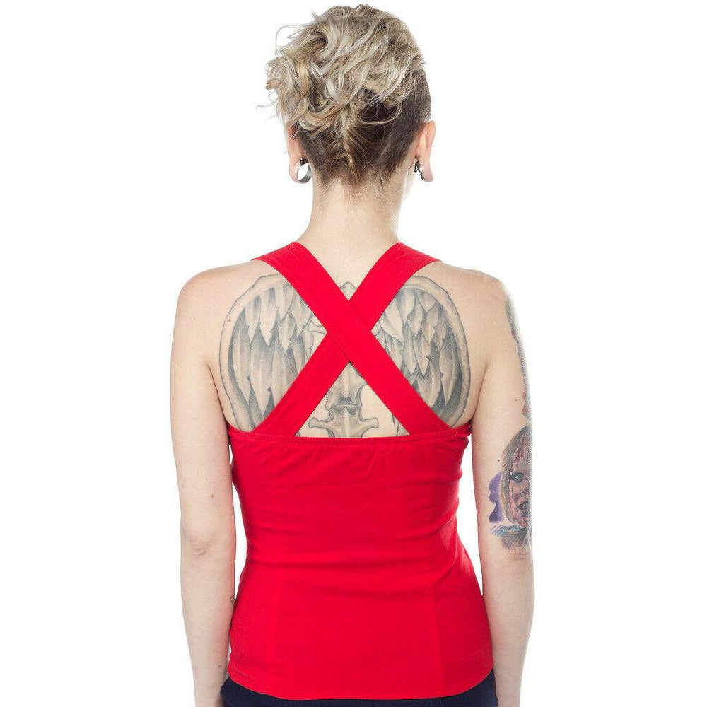 Veronica Red Womens Top-Womens Tops-Scarlett Dawn