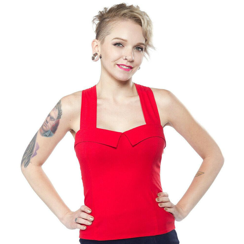 Veronica Red Womens Top-Womens Tops-Scarlett Dawn