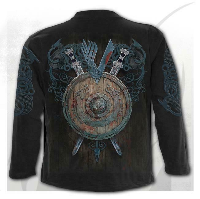 Vikings Battle Official Licensed Long Sleeve Shirt-Mens Jumpers, Hoodies & Long Sleeves-Scarlett Dawn