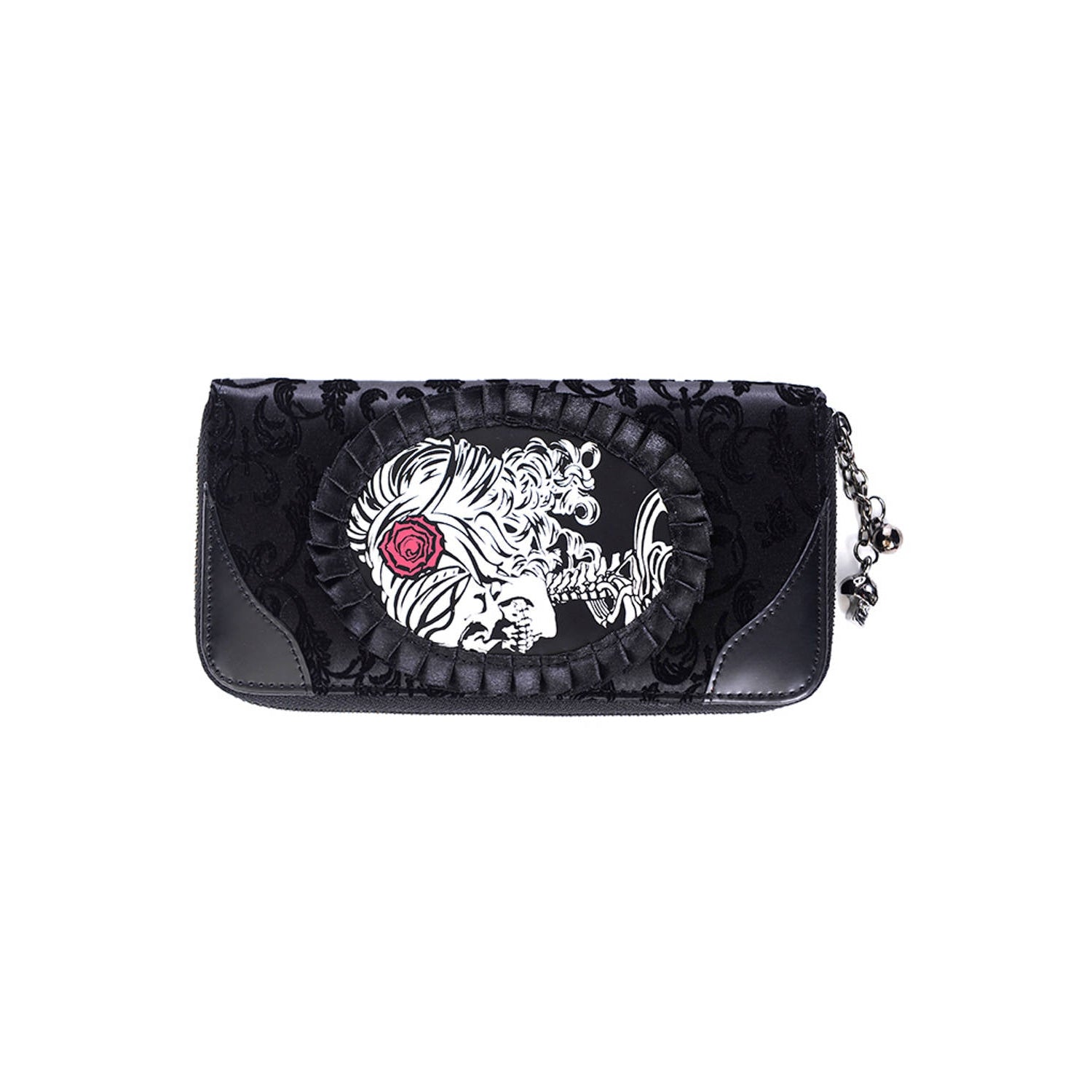 Vine Black Cameo Lady Lace Womens Wallet-Womens Handbags, Purses & Wallets-Scarlett Dawn