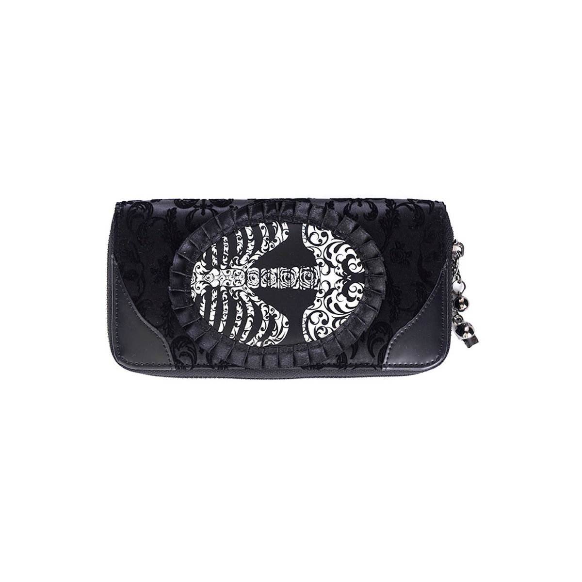 Vine Black Ribcage Lace Womens Wallet-Womens Handbags, Purses &amp; Wallets-Scarlett Dawn