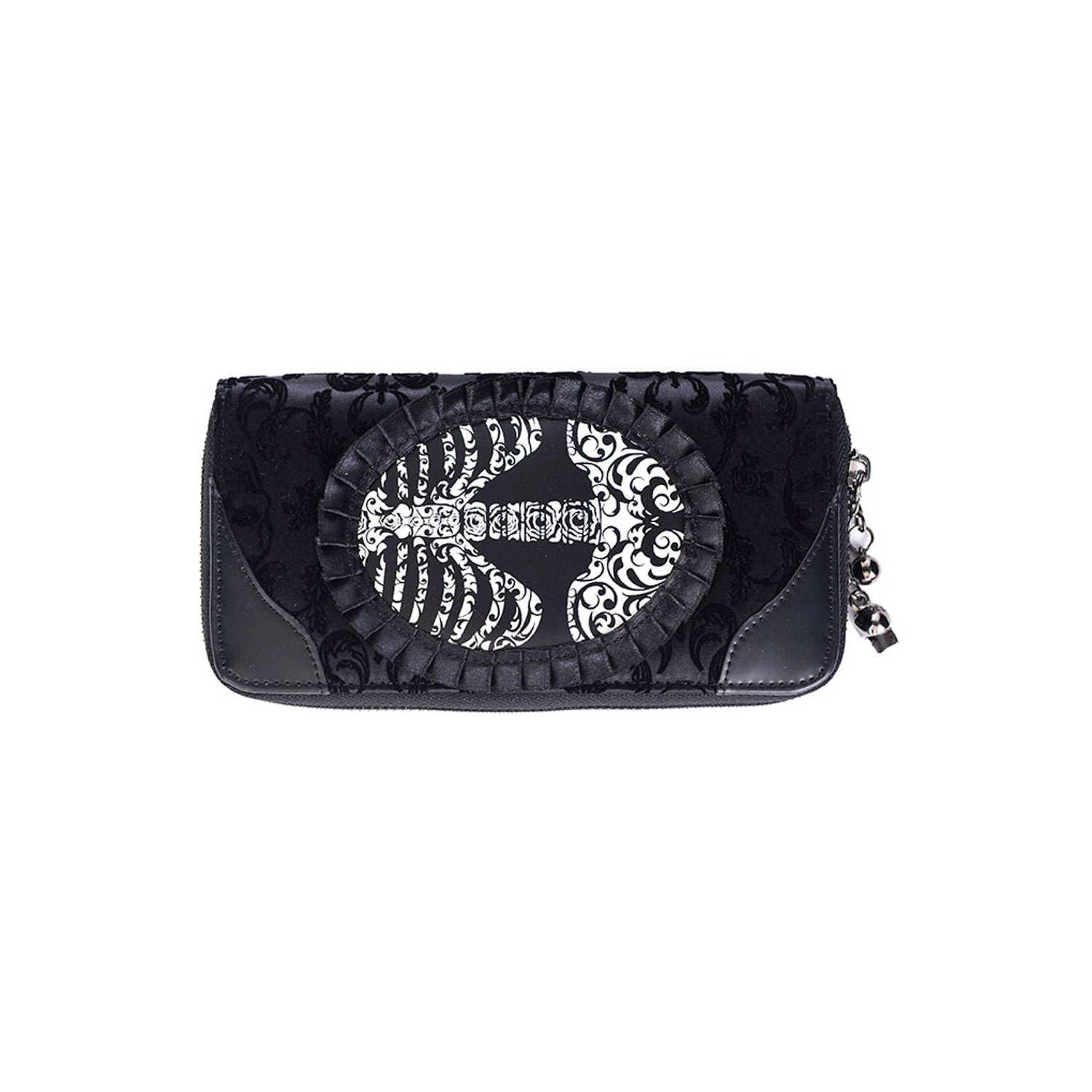 Vine Black Ribcage Lace Womens Wallet-Womens Handbags, Purses & Wallets-Scarlett Dawn
