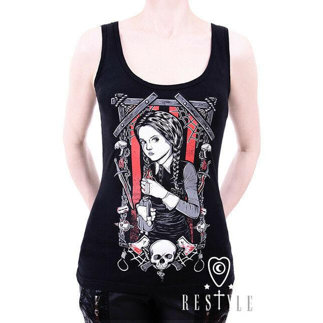 Wednesday Addams Womens Tank Top-Womens Tops-Scarlett Dawn
