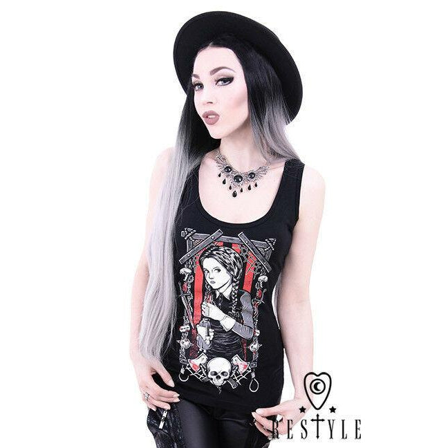 Wednesday Addams Womens Tank Top-Womens Tops-Scarlett Dawn
