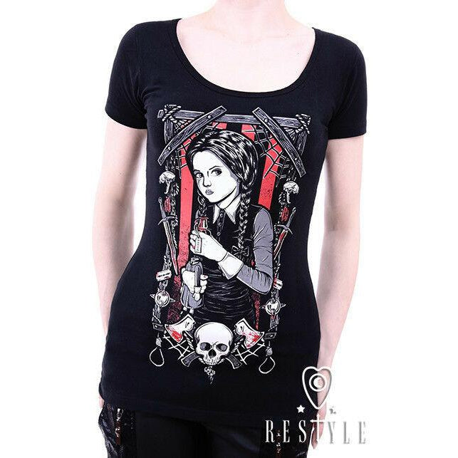 Wednesday Addams Womens Top-Womens Tops-Scarlett Dawn