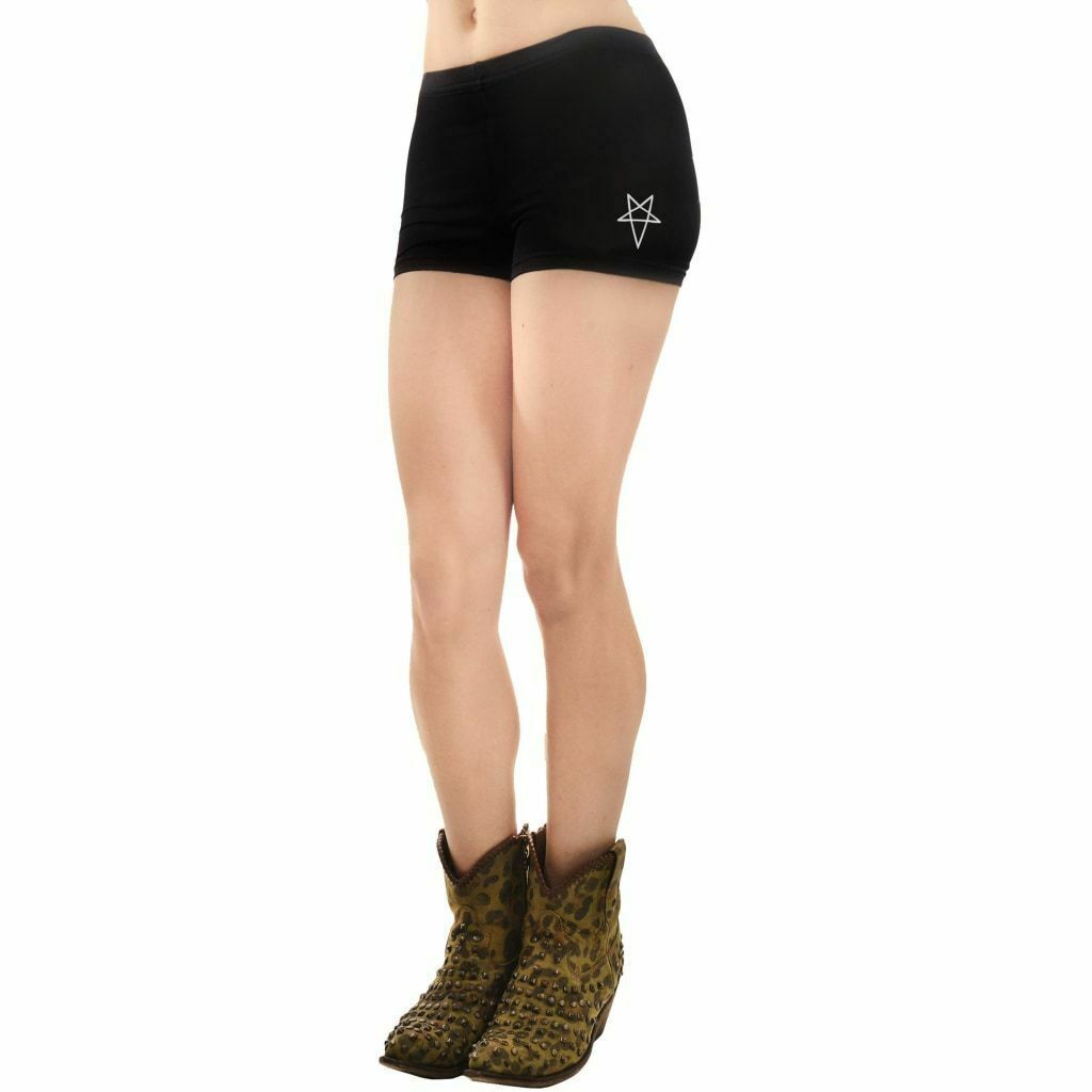 Witchy Black Cat Hades Womens Hot Shorts-Womens Shorts & Skirts-Scarlett Dawn