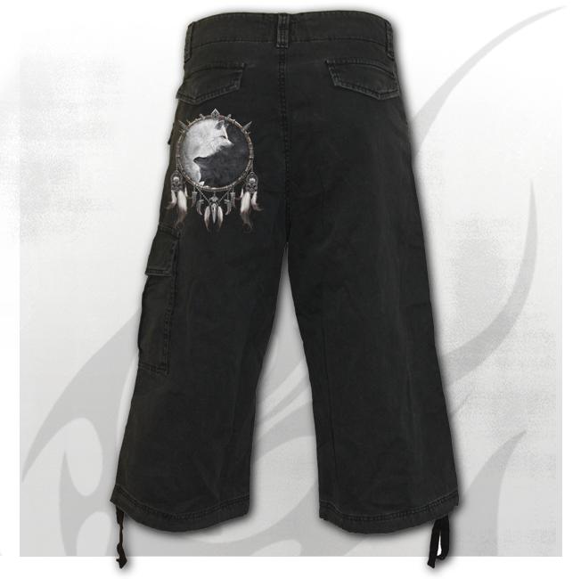 Wolf Chi Mens Vintage 3/4 Cargo Shorts-Mens Shorts &amp; Pants-Scarlett Dawn
