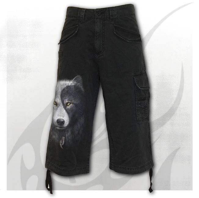 Wolf Chi Mens Vintage 3/4 Cargo Shorts-Mens Shorts &amp; Pants-Scarlett Dawn