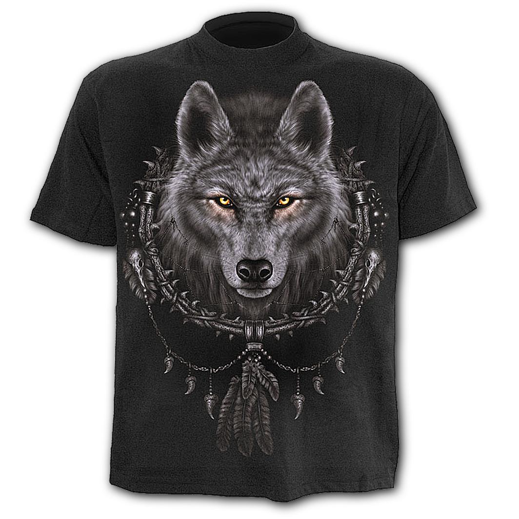 Wolf Dreams Black Mens T-Shirt-Mens T-Shirts &amp; Tanks-Scarlett Dawn