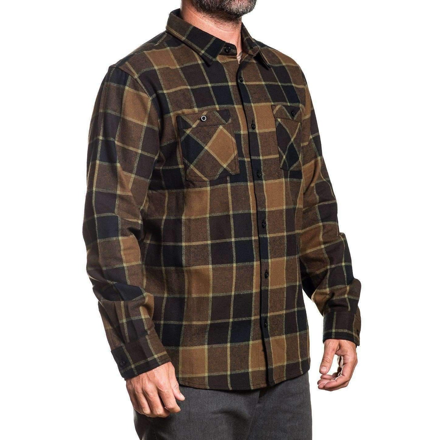 Woodland Button Up Long Sleeve Shirt-Mens Jumpers, Hoodies & Long Sleeves-Scarlett Dawn